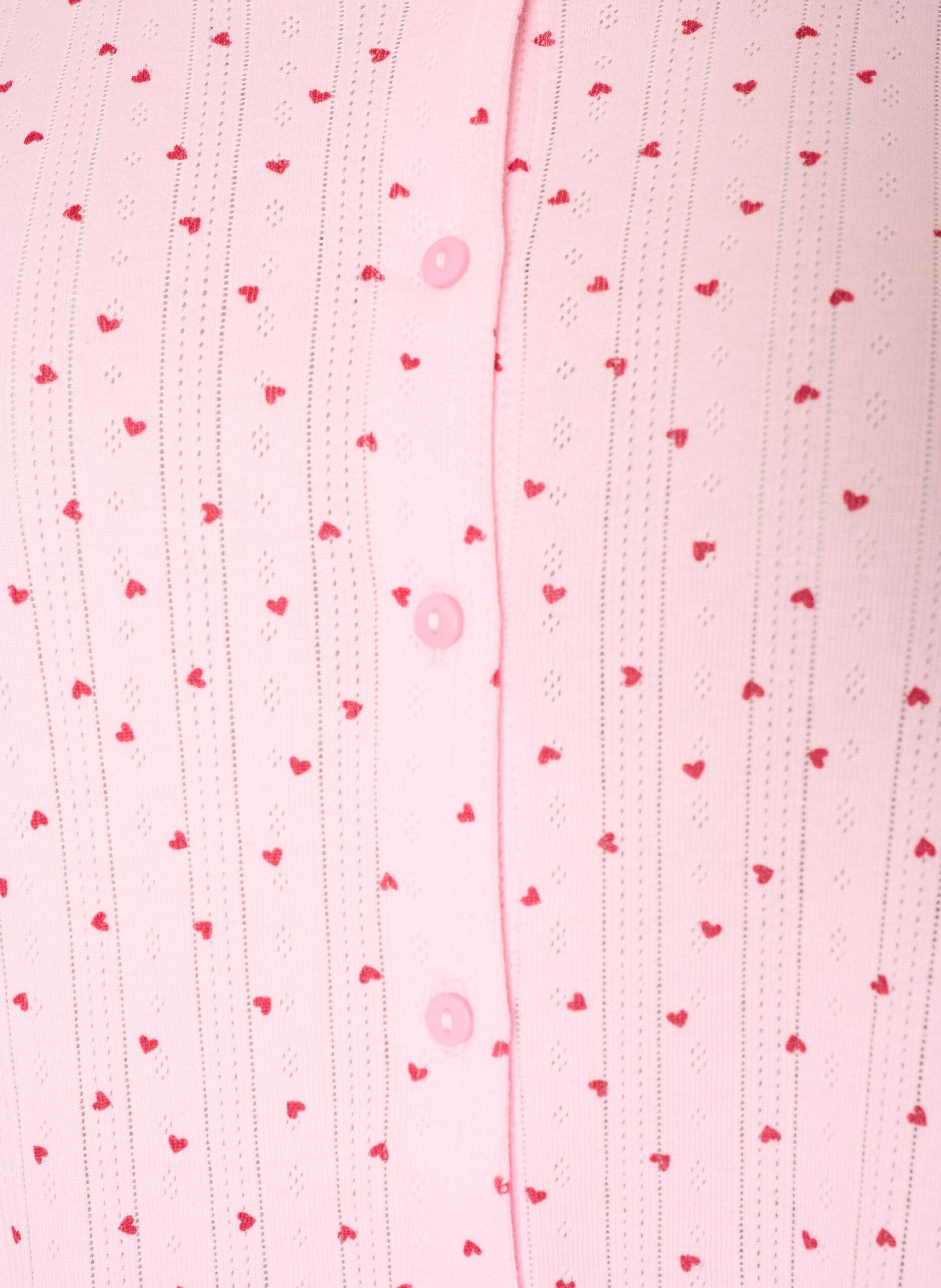 ZizziKofta i ekologisk bomull med h&aring;lbrodyr, Rosa, Packshot image number 2