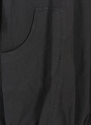 Ärmlös klänning i bomull, Black, Packshot image number 3