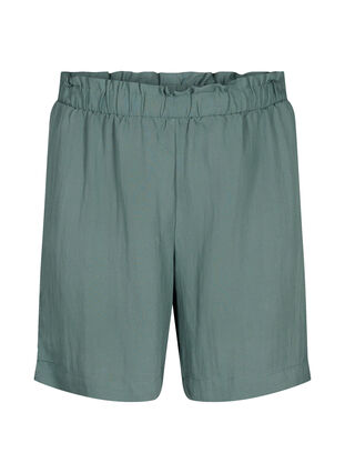 Löst sittande shorts i viskos, Balsam Green, Packshot image number 0
