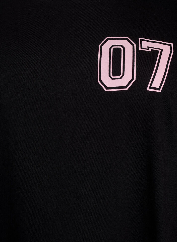 Kort t-shirtklänning med sportiga detaljer, Svart, Packshot image number 2