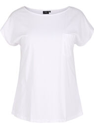 T-shirt med bröstficka i ekologisk bomull, Bright White
