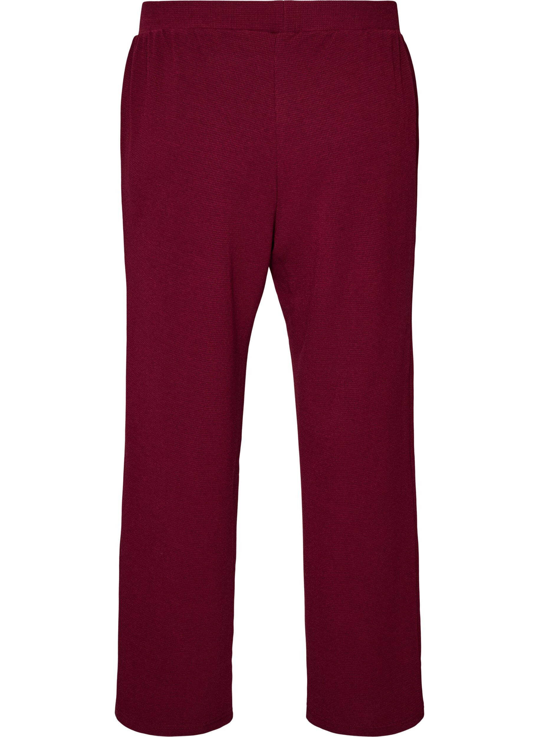 ZizziL&ouml;sa byxor med textur och h&ouml;g midja, R&ouml;d, Packshot image number 1