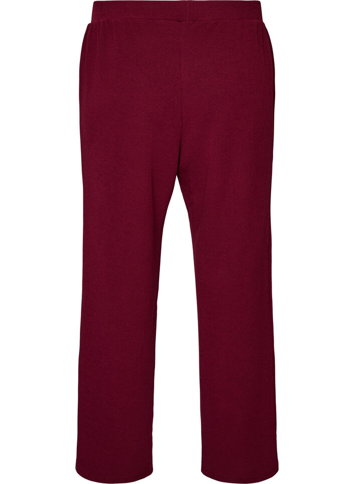 L&ouml;sa byxor med textur och h&ouml;g midja, R&ouml;d, Packshot image number 1