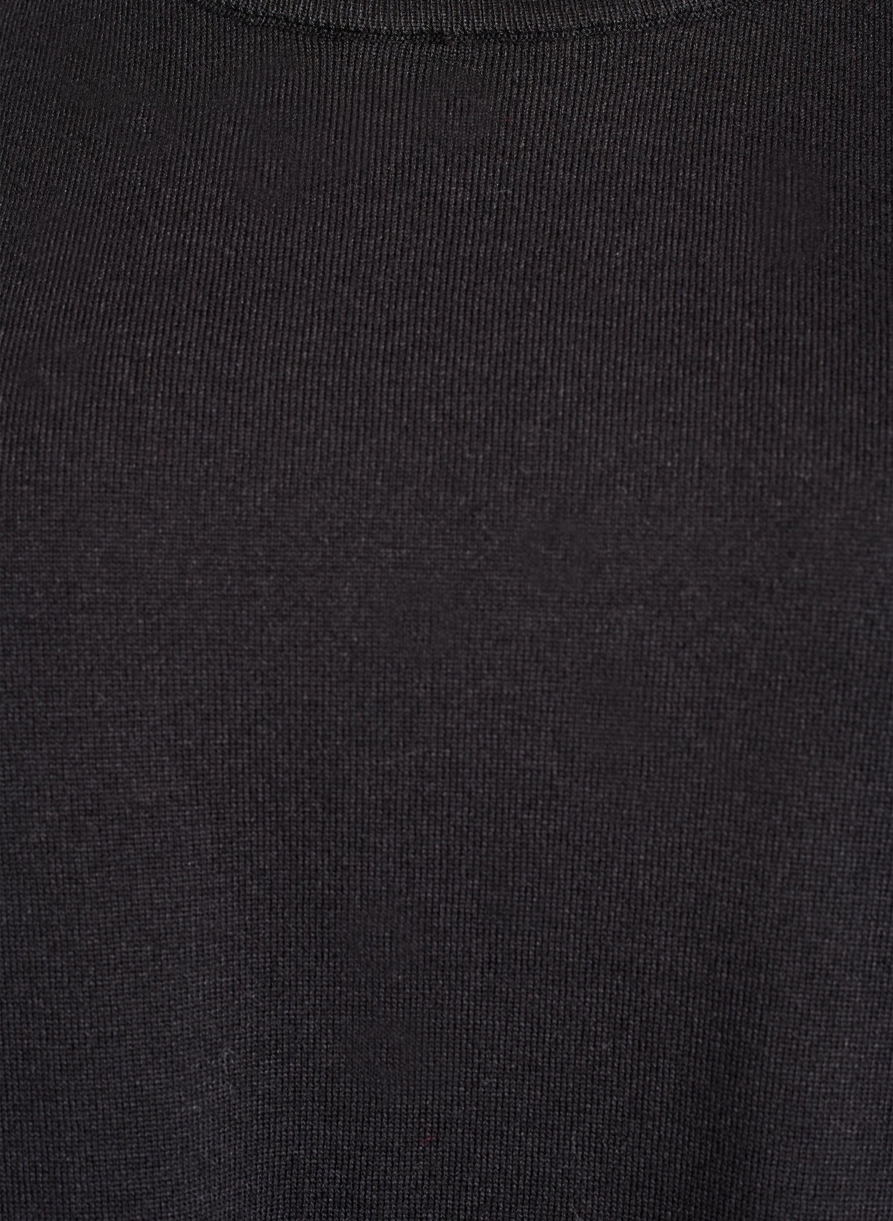 ZizziFinstickad blus med korta &auml;rmar, Svart, Packshot image number 2
