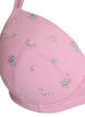 Vadderad BH med mesh och blomsterbroderi, Rosa, Packshot image number 2