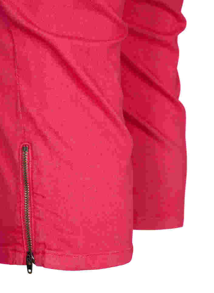 Capribyxor med kroppsnära passform och dragkedja, Pink, Packshot image number 3