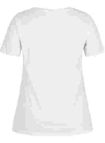Enfärgad t-shirt i bomull, Bright White, Packshot image number 1