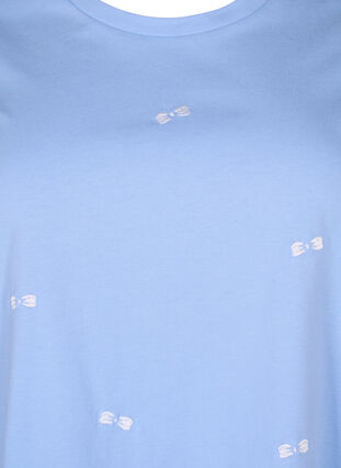 T-shirt i ekologisk bomull med rosetter, Serenity W. Bow Emb., Packshot image number 2