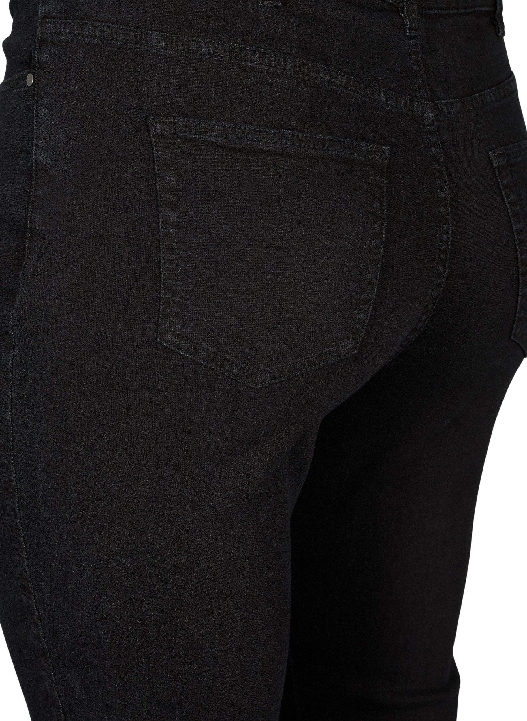 Zizzi Amy jeans med h&ouml;g midja och super slim passform, Black, Packshot image number 3
