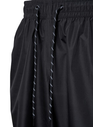 Regnbyxor med elastisk och dragsko, Black, Packshot image number 2