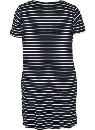 Klänning med korta ärmar, Black w. Stripe, Packshot image number 1