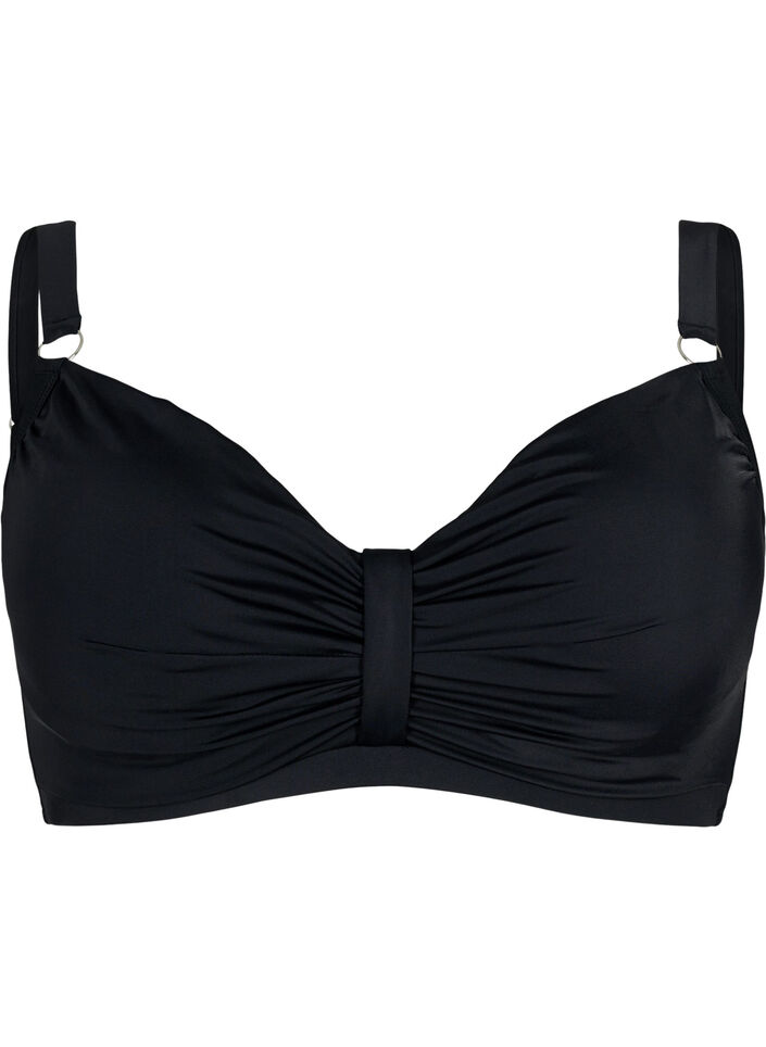 Bikini-bh med bygel och drapering, Svart, Packshot image number 0