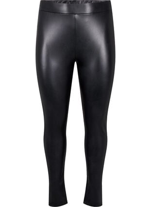 Belagda leggings med borstad insida, Black, Packshot image number 0