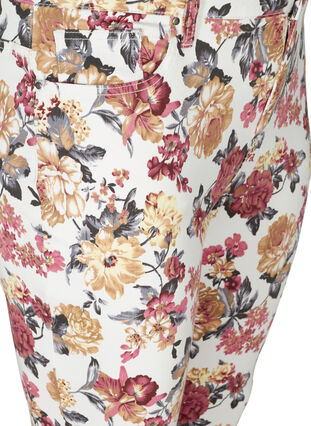 Amy jeans med blommigt mönster och super slim passform, White Flower AOP, Packshot image number 2