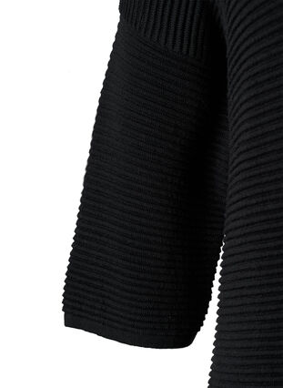 Strukturerad tröja med hög hals, Black, Packshot image number 2