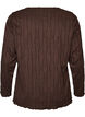 Blus i jersey med v&aring;gig struktur, Brun, Packshot image number 1