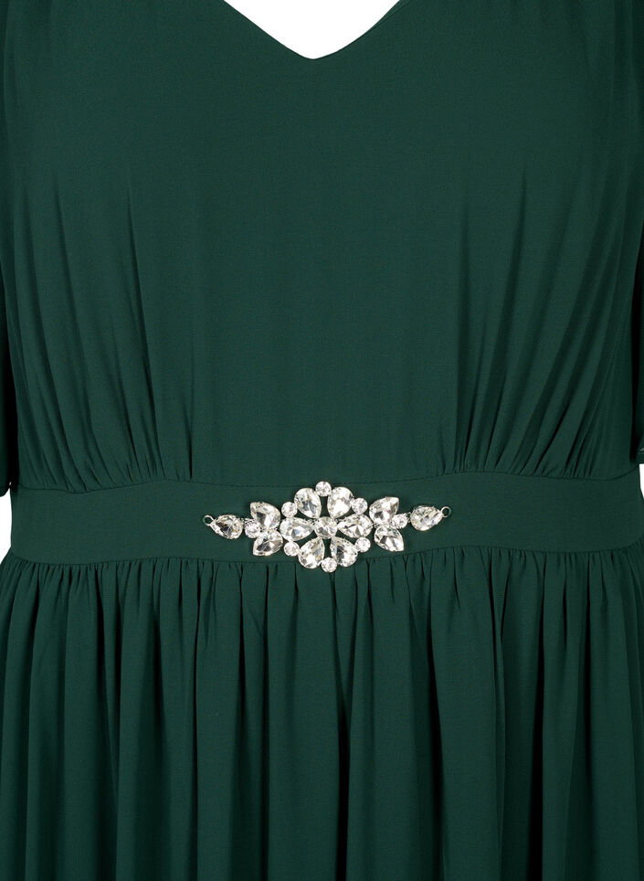 Maxiklänning med draperingar och korta ärmar, Scarab, Packshot image number 2