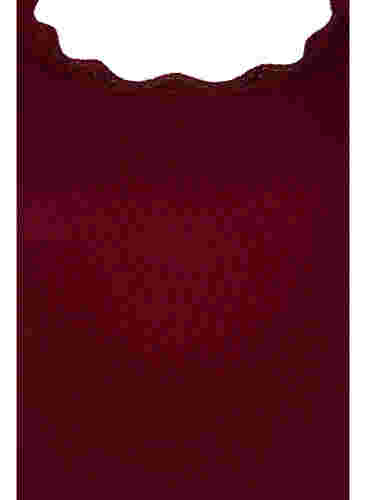 Kortärmad sovtröja med spetskant, Cabernet, Packshot image number 2