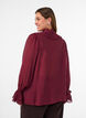 Blus i viskos med volanger och l&aring;nga &auml;rmar, R&ouml;d, Model image number 2