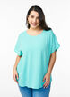 Blus med korta &auml;rmar och rund halsringning, Bl&aring;, Model image number 0