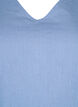 Kort klänning i bomullsblandning med linne, Faded Denim, Packshot image number 2