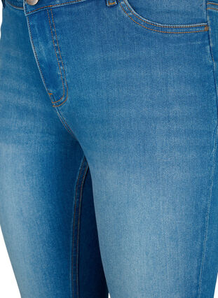 Extra slimmade Sanna jeans med förstörd stil, Blue denim, Packshot image number 2