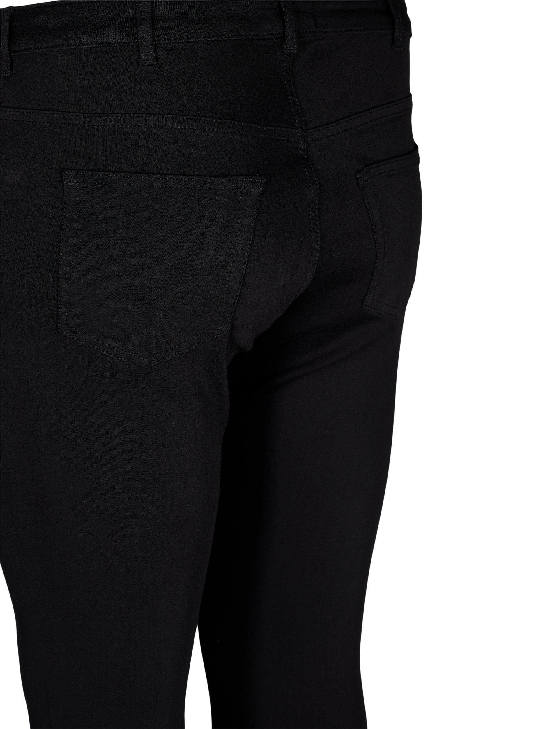 Zizzi Stay black Amy jeans med h&ouml;g midja, Black, Packshot image number 3