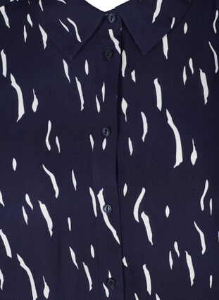 Skjorta med print i viskos med 3/4 ärmar, Night Sky Rain, Packshot image number 2