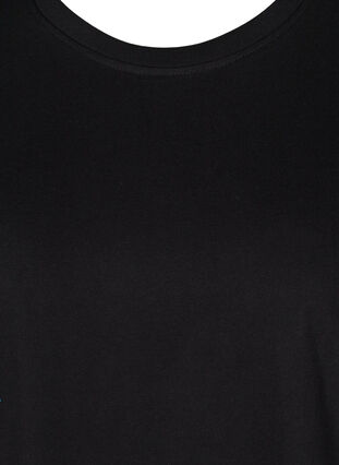 Lång t-shirt i bomull, Black, Packshot image number 2