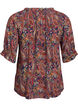 Blus i viskos med paisleym&ouml;nster och &auml;rmar till armb&aring;gen, Bl&aring;, Packshot image number 1