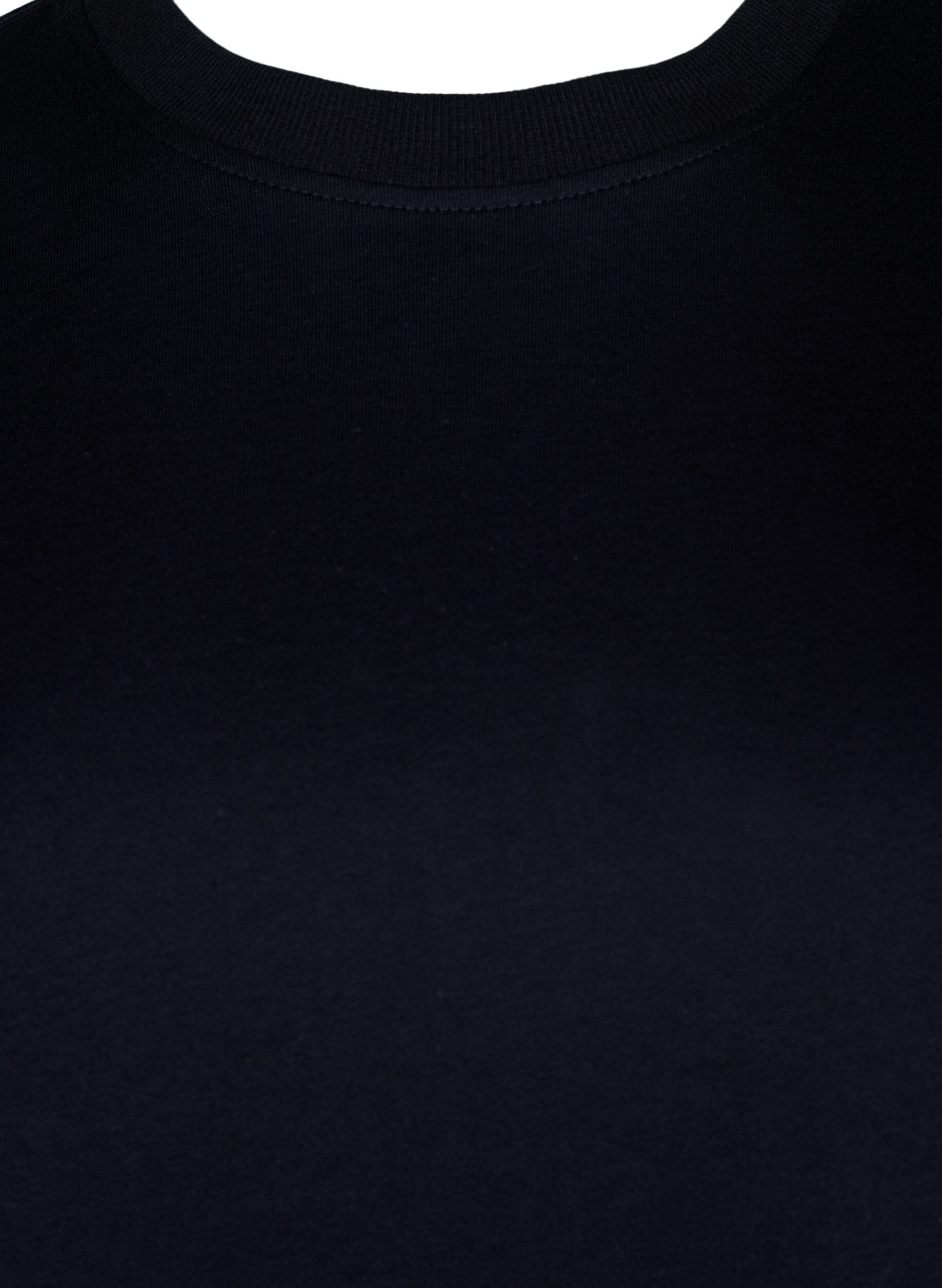 ZizziEnkel t-shirt i bomull med rund halsringning, Svart, Packshot image number 2