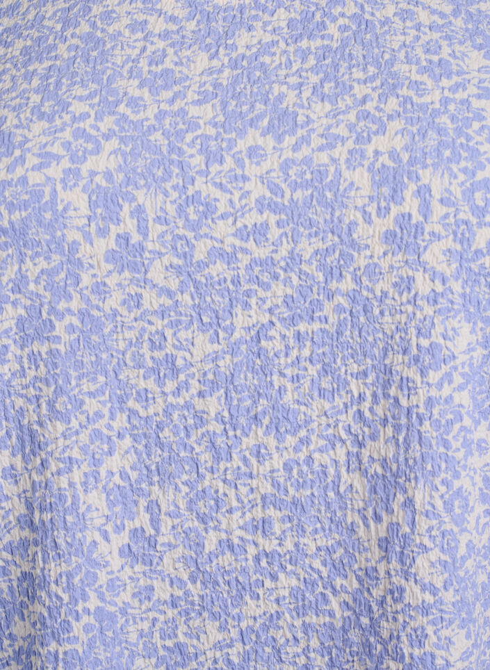 Kort&auml;rmad blus med struktur, Bl&aring;, Packshot image number 2