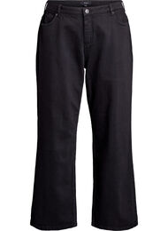 Jeans med vida ben och hög midja, Svart