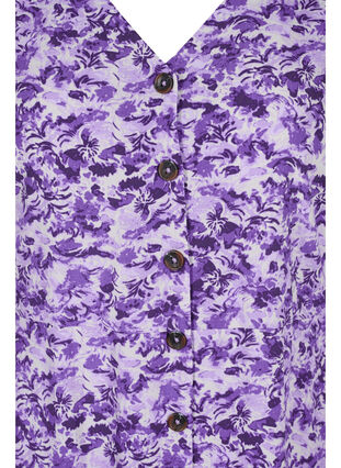 Klänning med knappar och 3/4 ärmar, Purple AOP, Packshot image number 2
