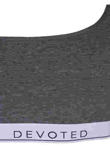 Mjuk bh med texttryck, Medium Grey Melange, Packshot image number 2