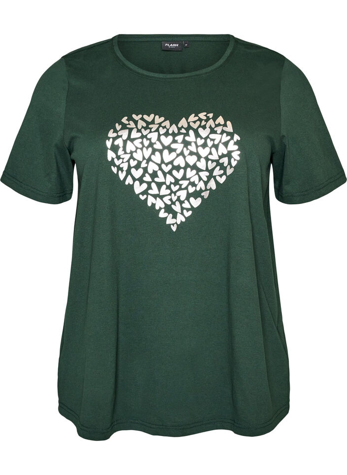 T-shirt med tryck, Gr&ouml;n, Packshot image number 0