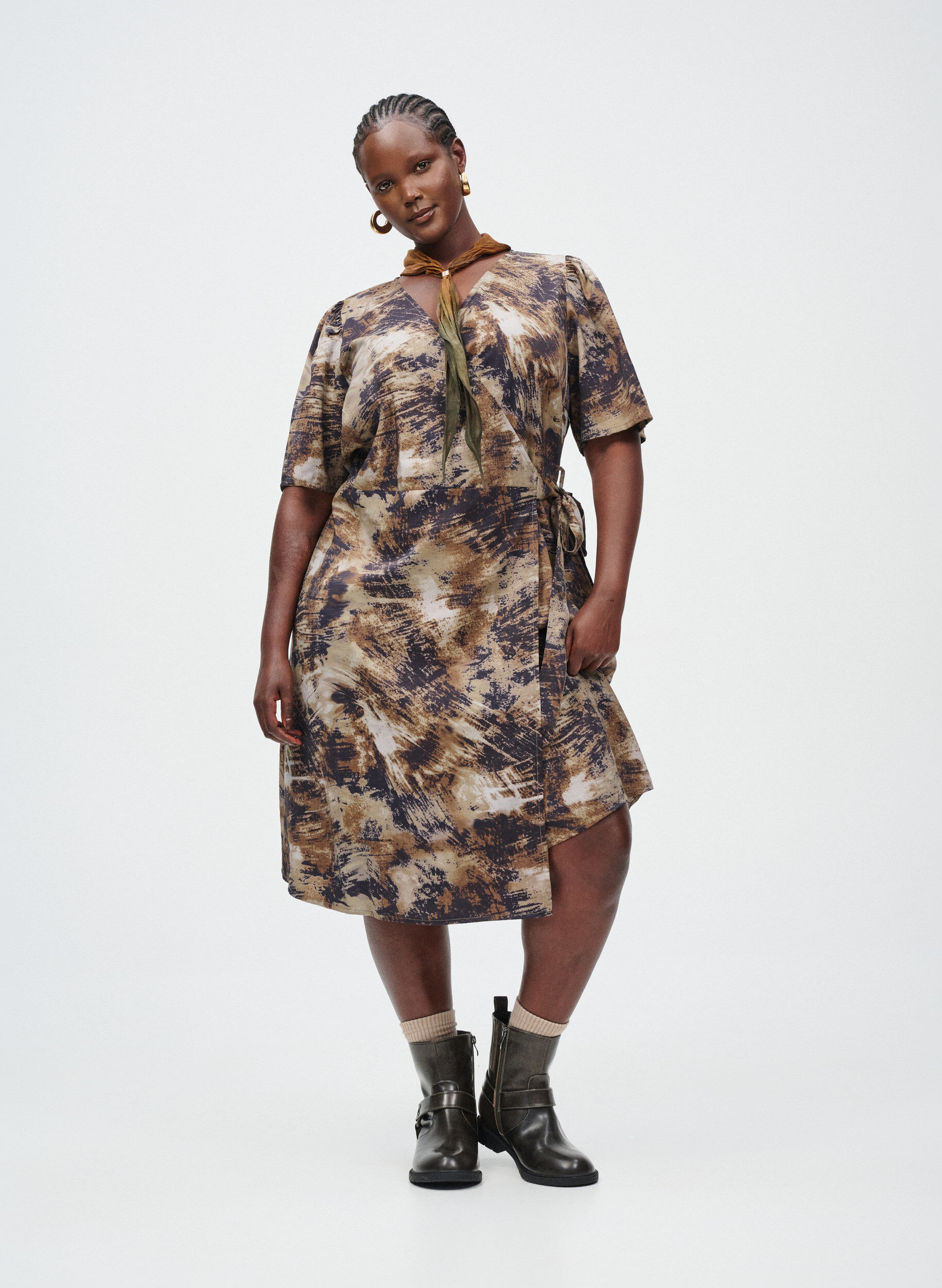 Zizzi M&ouml;nstrad omlottkl&auml;nning, Gr&ouml;n, Image image number 0