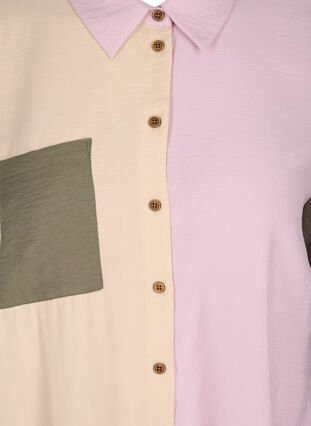 Blockfärgad skjorta i viskosblandning, Pink Blocking, Packshot image number 3