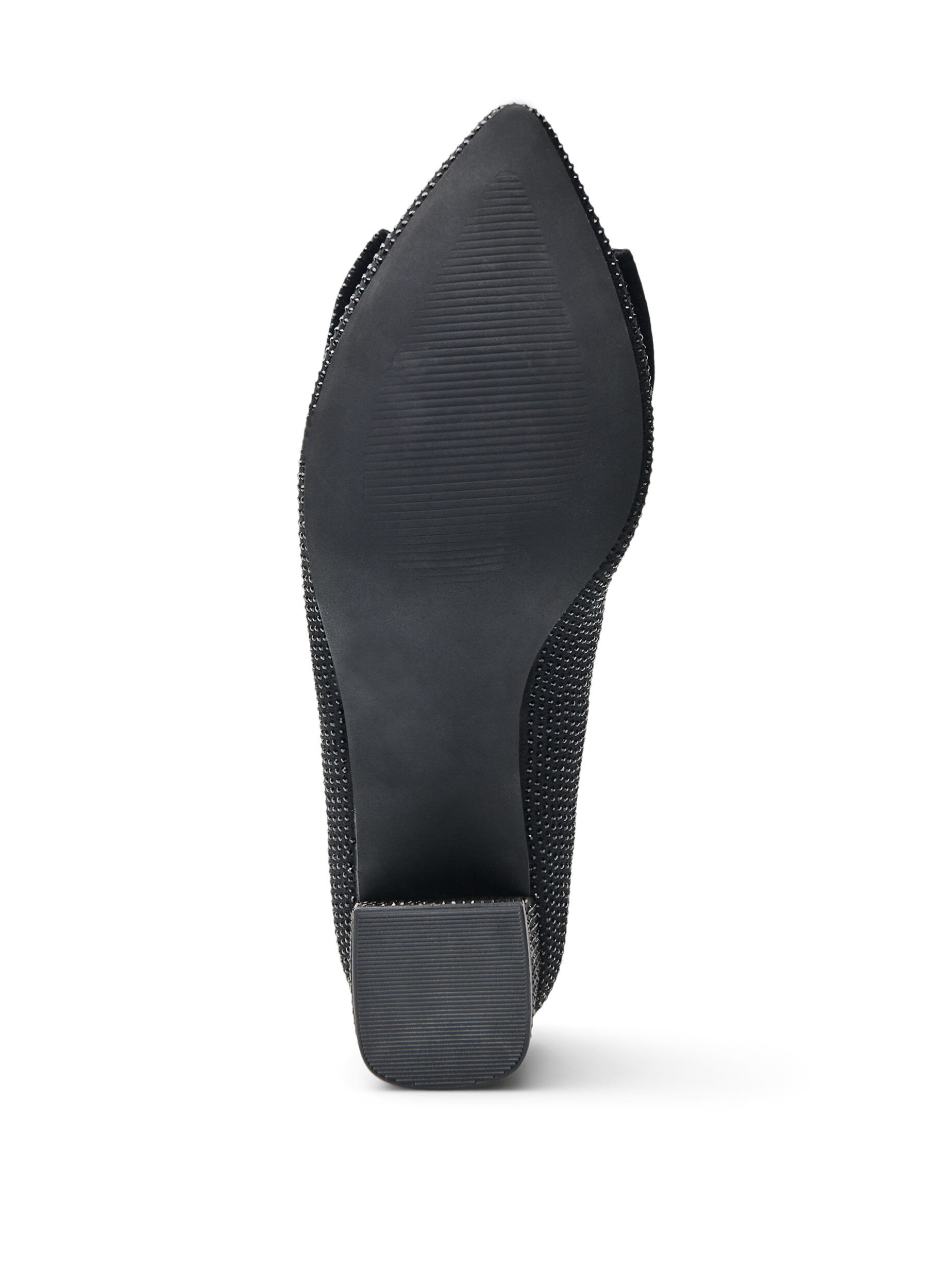 Zizzi Pumps med rosett och strass, Svart, Packshot image number 5
