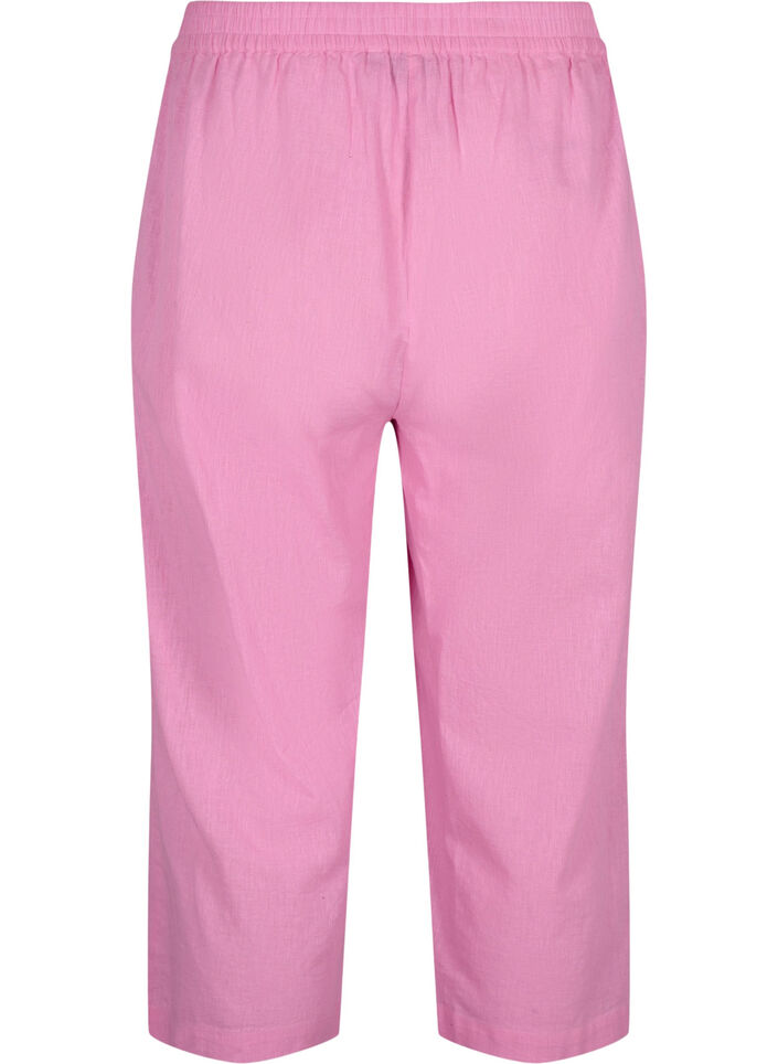 7/8-byxor i bomulls- och linnematerial, Rosebloom, Packshot image number 1