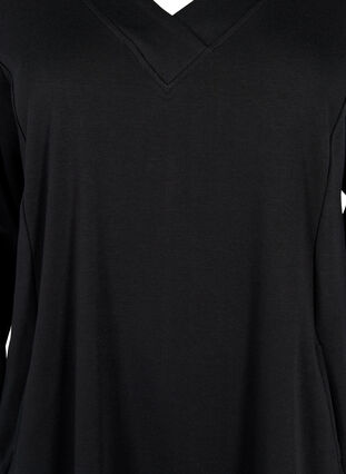 V-ringad sweatshirtklänning, Black, Packshot image number 2