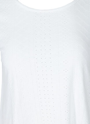 T-shirt med broderi anglaise, White, Packshot image number 2
