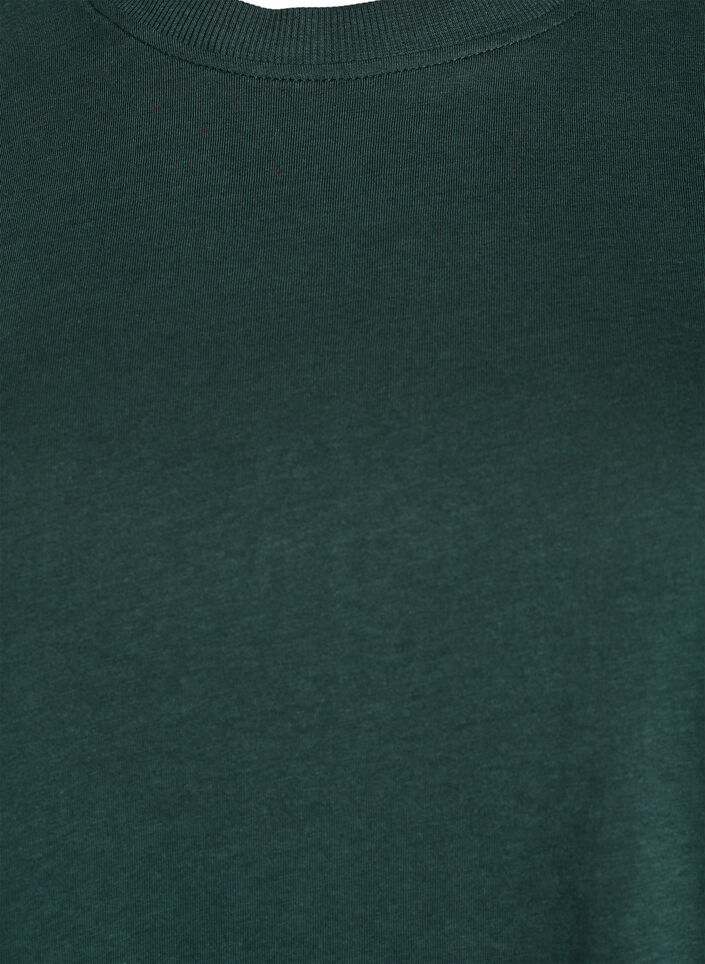 Enkel t-shirt i bomull med rund halsringning, Gr&ouml;n, Packshot image number 2