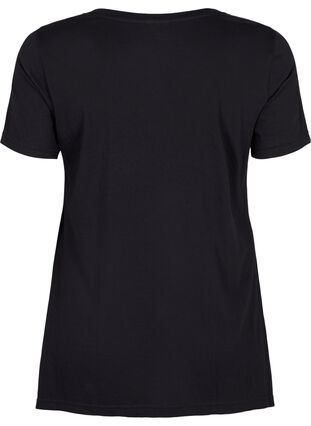 T-shirt i bomull med kort ärmar, Black LOVE, Packshot image number 1