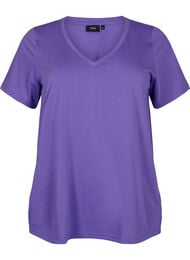 Kortärmad t-shirt med v-hals, Ultra Violet