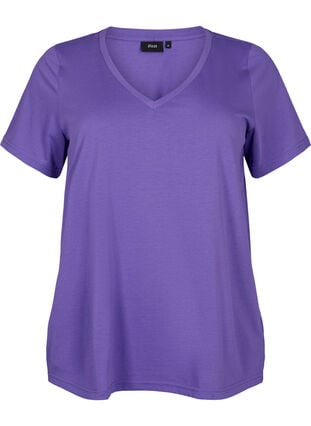 Kortärmad t-shirt med v-hals, Ultra Violet, Packshot image number 0