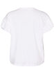 T-shirt i ekologisk bomull med volang&auml;rmar, Vit, Packshot image number 1