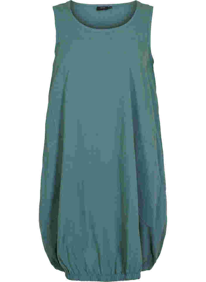 Ärmlös klänning i bomull, Sea Pine, Packshot image number 0