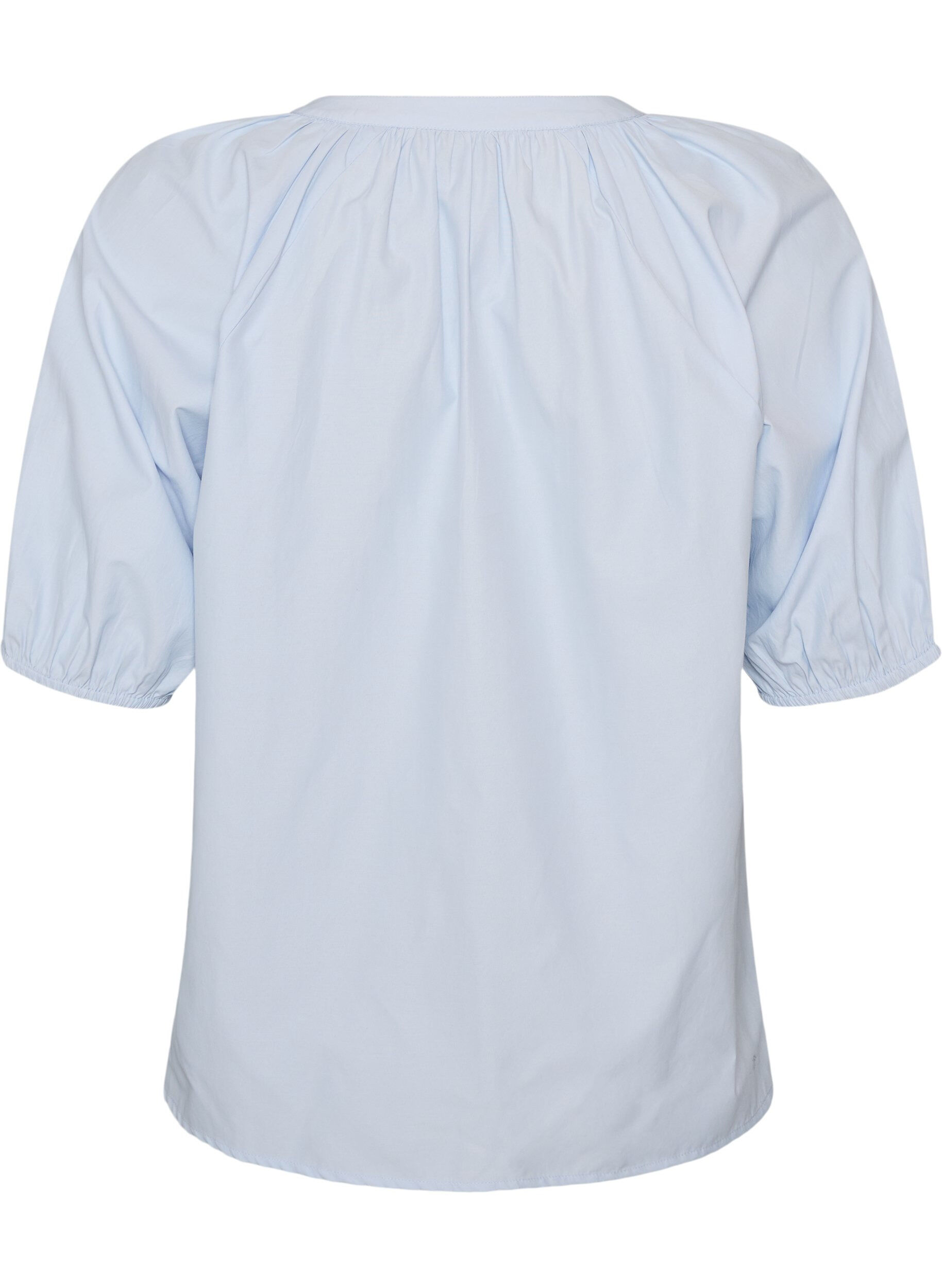 ZizziSkjortblus med kn&auml;ppning och knytsk&auml;rp, Bl&aring;, Packshot image number 1