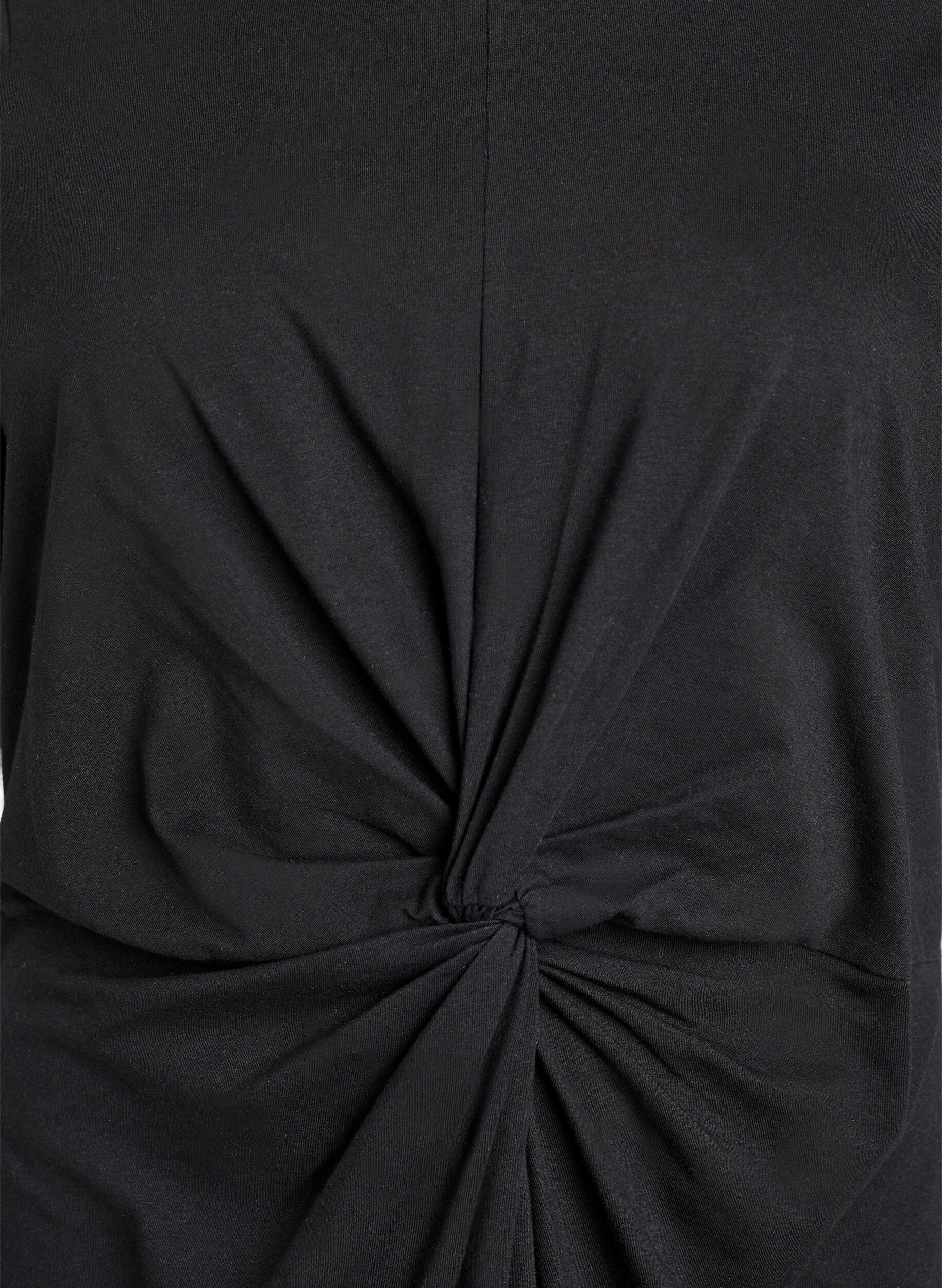 ZizziKl&auml;nning i bomull med twist-detalj, Svart, Packshot image number 2